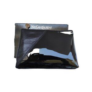 New YSL Yves Saint Laurent Cosmetics Glossy Makeup Purse Bag, Black